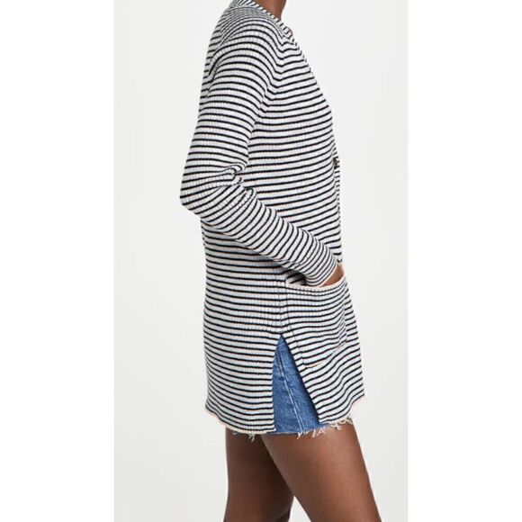 A.L.C Caspian striped Button Front cotton-blend cardigan - Picture 2 of 15